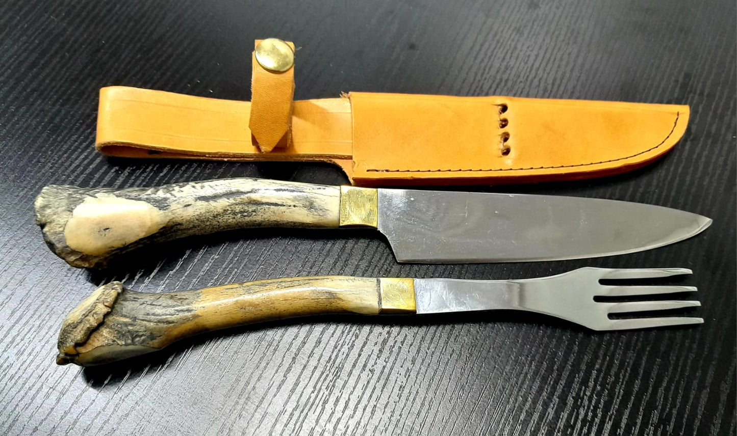 Handmade Argentinean fork & knife set and Facon