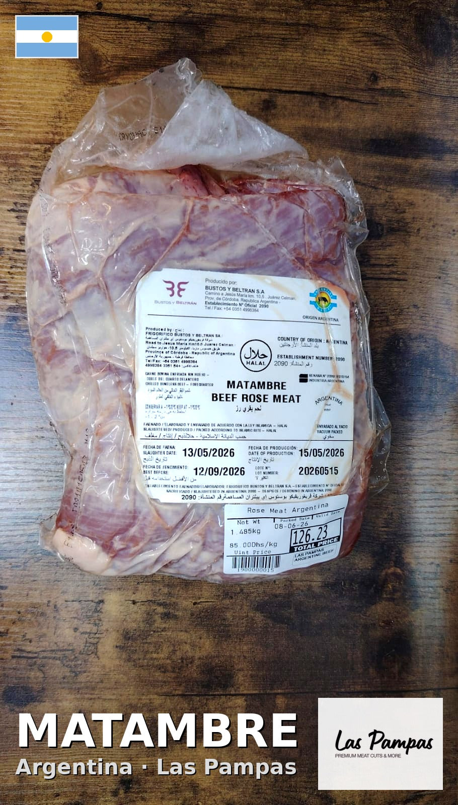 Rose Meat - Matambre 75 dhs per kg (Arg)