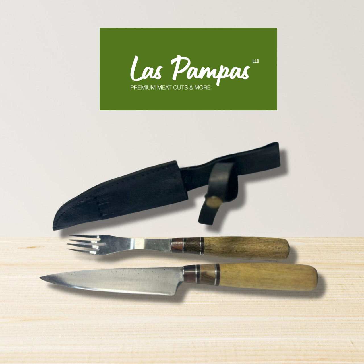 Handmade Argentinean fork & knife set and Facon