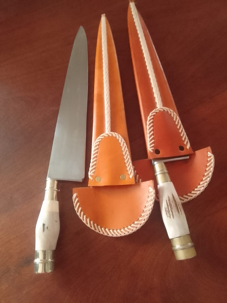 Handmade Argentinean fork & knife set and Facon