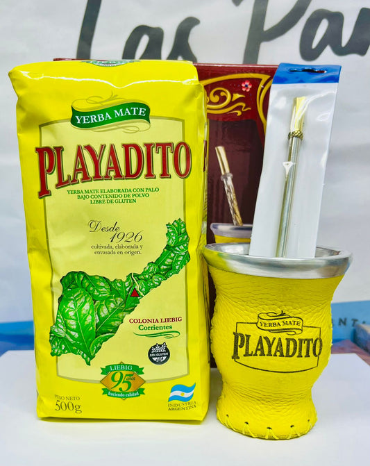 Playadito "Mate Kit" mate/bombilla/500grs Playadito