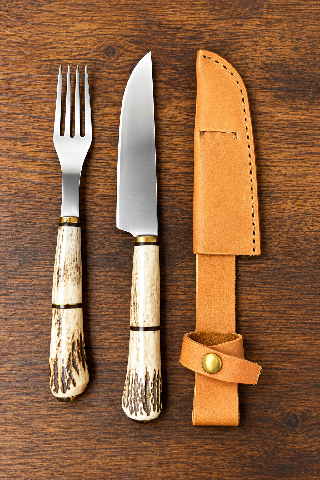 Handmade Argentinean fork & knife set and Facon