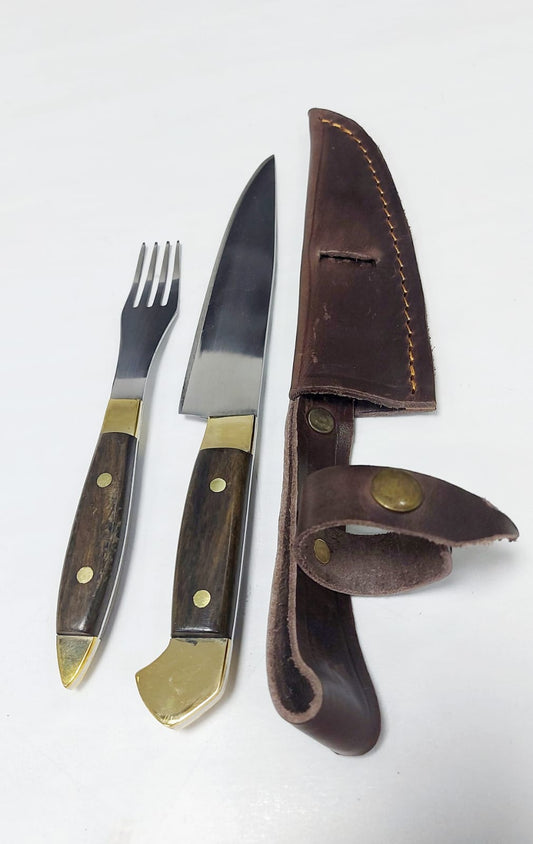 Handmade Argentinean fork & knife set and Facon